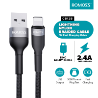 【COD+การจัดส่งในประเทศไทย】Romoss CB12B 2.4A Charging Cable 1M USB to Lightning Fast Charger Data Cable