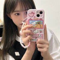 Nlwvxgirlsins แมวการ์ตูนสีชมพูเหมาะสำหรับ14โพรแม็กซ์เคสโทรศัพท์ iPhone 13 12/11ป้องกันการตก