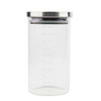 1000ml Glass Storage Jar Coffee Beans Kitchen Food Container Stainless Steel Lid