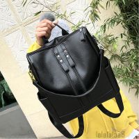 ☆➔❤Soft PU Leather Backpack Solid Color Leisure Bag Outdoor Backpack Wild Shoulders Handbag