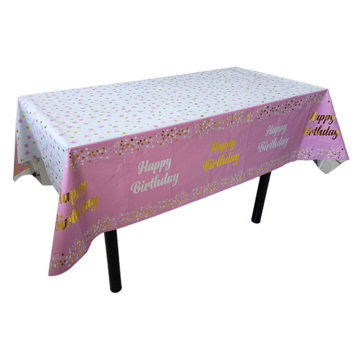 ผ้าปูโต๊ะขนาด137-274ซม-แบบใช้แล้วทิ้งสำหรับฟิล์มอะลูมิเนียมสุขสันต์วันเกิดอาบน้ำเด็กอุปกรณ์ตกแต่ง137-274ซม