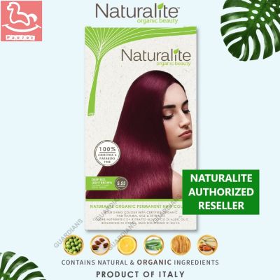 ยาย้อมผม ครีมเปลี่ยนสีผมออร์แกนิค เนเชอรัลไลท์- 5.55 DEEP RED LIGHT BROWN (NATURALITE ORGANIC PERMANENT HAIR COLOUR)(***NO PARABENS, NO RESORCINOL, NO AMMONIA, NO PPD)