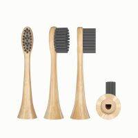 ZZOOI Natural Bamboo Replacement Toothbrush Heads for Philips HX3/6/9 Series Sonicare Electric Toothbrushes Dupont Soft Bristles 4Pcs