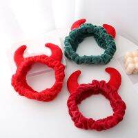 【CW】 Ox Demon Horns Headband Makeup Shower Face Sport Hair Band Bandana