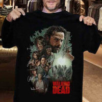 สไตล์สตรีทสยองขวัญภาพยนตร์ Dead Walking Zombie Signed นักแสดงภาพยนตร์ตลกเสื้อยืด เสื้อยืดคอตตอนพิมพ์พรีเมี่ยม