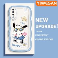 YIWESAN เคส A30s A50s A50ลายปลอกสำหรับ Samsung กาแล็กซี่,เคสดีไซน์ใหม่สุขสันต์สุขสันต์โปร่งใสลายกล้องถ่ายรูปเคสมือถือขอบครีมฝาครอบป้องกันอ่อนโยน