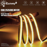 แถบไฟ LED COB 252 LEDs โคมไฟ LED แบบยืดหยุ่นสำหรับห้องครัวเทปไฟ LED DC12V RA90 3000K 6000K