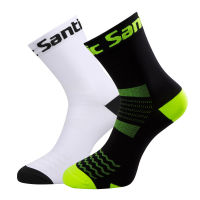 Santic Men Women Cycling Socks High Elasticity Medium Tube Breathable Sport Socks Running Marathon Football basketball Socks