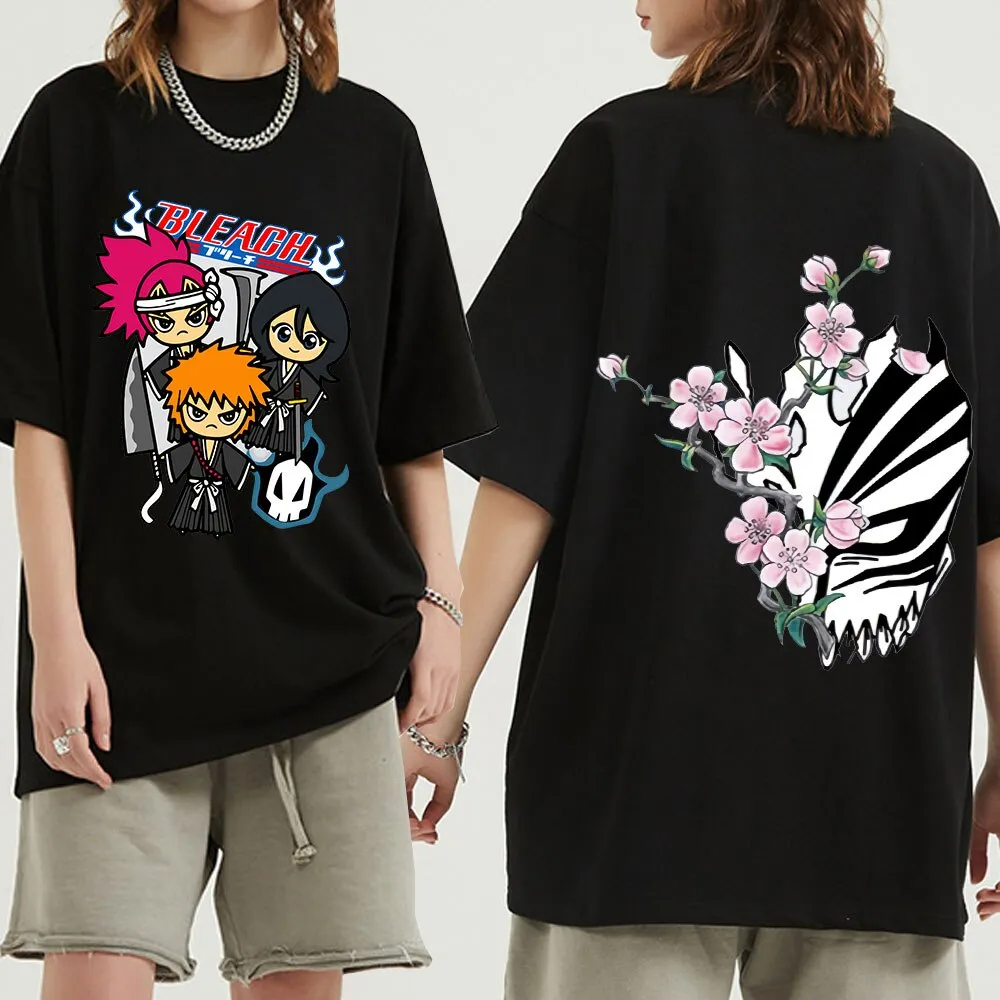 Bleach Anime T-Shirt Men Cotton T Shirt Anime Ichigo Kurosuki Clothes Anime  Tops Double-sided Print Graphics Tee Shirt Unisex | Lazada PH