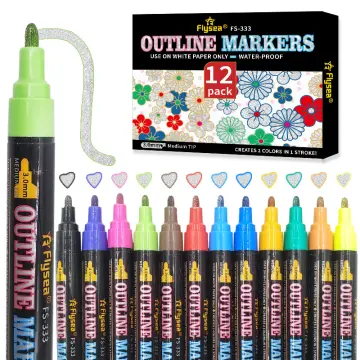 Shimmer Marker Set, 2024 Outline Marker Set, Sparkle Gel Double Line  Outline Pen