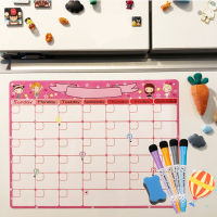 Weekly Monthly Planner Calendar Magnetic Kawaii Fridge Sticker Dry Erase For Kids Writing teaching Erasable Message Wall Board