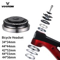 VIARON Bicycle Bearing Sealed CNC1 1/8"-1 1/2" MTB Spinal Canal/Straight Tube Fork Mountain Road Bike Headset 34/44/52/55/56mm Medicine  First Aid Sto