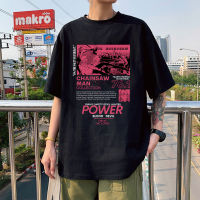 Chainsaw Man Power T เสื้อผู้ชาย Aesthetic คู่กราฟิก Tees เสื้อผู้ชายผู้หญิงขนาดใหญ่แขนสั้นเสื้อยืด Harajuku Kawaii