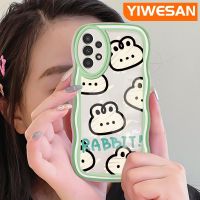 YIWESAN เคสปลอกสำหรับ Samsung Galaxy A04s A13 5G ลายกระต่ายน่ารักขอบกันกระแทกแบบใสนิ่มเคสมือถือโปร่งใสลายกล้องถ่ายรูปสุดสร้างสรรค์เคสป้องกันซิลิกาเจล