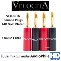 Velocita Banana Speaker Plugs 24K Gold Plated