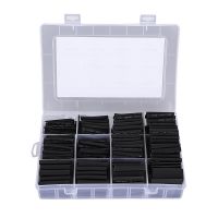 650pcs Heat Shrink Tube Kit Polyolefin Cable Sleeve Wrapping for Wire Protector Heat Shrink Tubing Set 2:1 Black