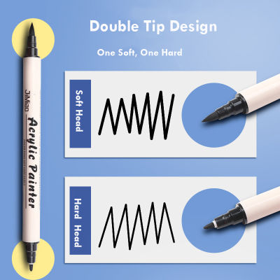 ปากกามาร์กเกอร์สีอะคริลิค122436สี Marcadores Double Tip Extra-Fine Soft Brushhard Head สำหรับวาด DIY Art Supplies