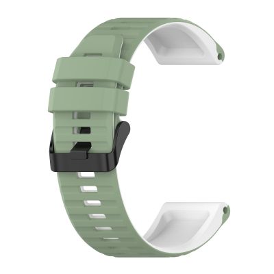 สำหรับ Garmin Fenix 7X 26มม. สายนาฬิกาข้อมือสีซิลิโคนผสม (สีเขียวอ่อน + สีขาว) (ขายเอง)