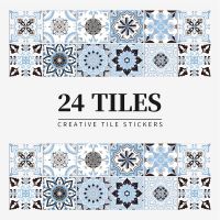 24pcs Peel and Stick Backsplash Tile StickerSelf Adhesive Tile Stickers for Kitchen Bathroom Vinyl Waterproof Traditional DIY Murals Home Decor