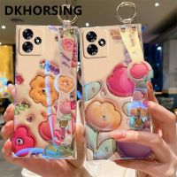 DKHORSING เคสลาย3D ใหม่สำหรับ Realme C53 C55NFC C55พลอยเทียมบลูเรย์สุดหรูเคสโทรศัพท์ภาพดอกไม้ Oppo Realmec53 2023กรอบหลังซิลิโคนนิ่ม REALME C55 NFC พร้อมสายรัดข้อมือ