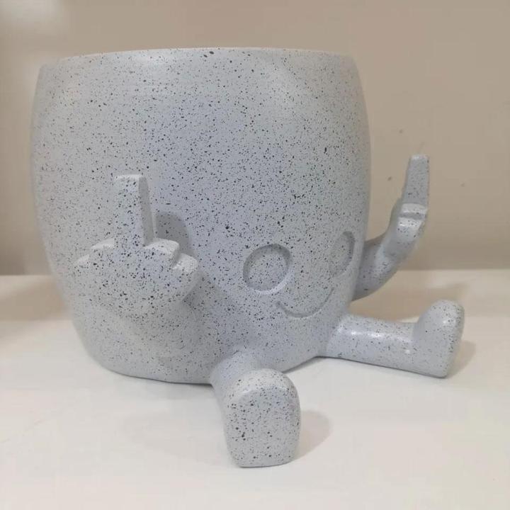 Cute Happy Face Ceramic Planter