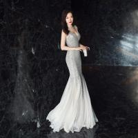 Evening dress female new style banquet elegant temperament annual meeting long fishtail sequin sexy dress formal gown