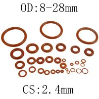 2.4Mm Ketebalan Karet Silikon O-ring Penyegelan 8-28Mm OD Merah Tahan Panas O Cincin Segel Gasket