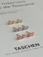 A.piece ต่างหูก้านเงินแท้ [Silver 925 pin+Brass] Double petite flowers stud earrings