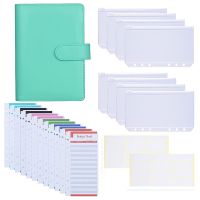 A6 PU Leather Binder Cover with 8PCS A6 Binder Pockets Good for Keep Cash Coupons Passport Tickets Notes Cards