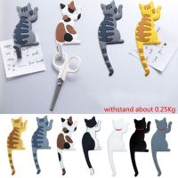 Fashion Cute Creative Cat Magnetic Wall Mount Keys Hook Multifunction Refrigerator Sticker Fridge Magnet Decor Hanging Hook Picture Hangers Hooks