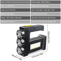 30วัตต์แบบพกพามือโคมไฟยิงยาวที่มีประสิทธิภาพมัลติฟังก์ชั่ไฟฉาย3โหมด LED Floodlight ไฟฉายกับซังแสงด้านข้าง USB ชาร์จแสงทำงาน