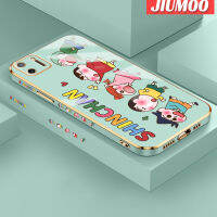 JIUMOO เคสสำหรับ Realme C11 2020ลาย Crayon Shin-Chan ใหม่พื้นผิวขอบตารางกรอบชุบซิลิก้าเจลกันกระแทกรวมทุกอย่างเคสมือถือฝาครอบป้องกันเลนส์กล้องถ่ายรูป