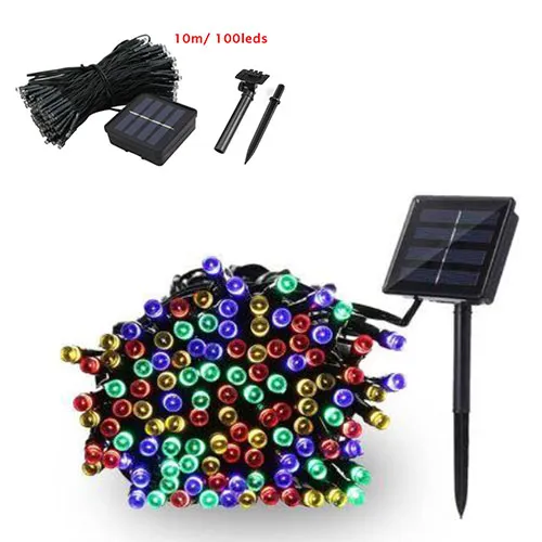 ( Variation Solar ) 100led 10meter Solar Strobe Light Indoor Outdoor 