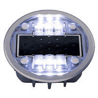 หมุดสะท้อนแสง โซล่าเซลล์ LED#RS-A02W  เรียบใสทรงกลม