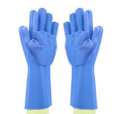 Heat Resistant Women Men Magic Multifunction Silicone Cleaning Brush Scrubber Gloves For Kitchen Household Silicone Dish washing Safety Gloves