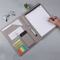 A4 PU Leather Business Padfolio Organizer Case Vintage Binder Business Manager Document Pads Office File Folder