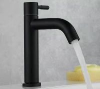 Basin Single Cold Water Faucet 304 Brushed Single Cold Water-Black