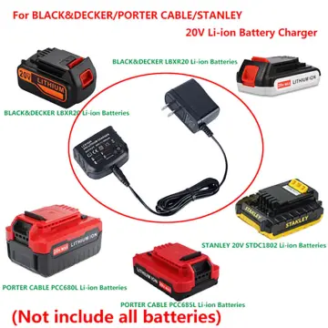 Replacement Battery Charger Charging Station Adapter For Black Decker For  Porter-cable For Stanley 10.8v-18v Li-ion Battery Lb20 Lbxr20 Pcc692l