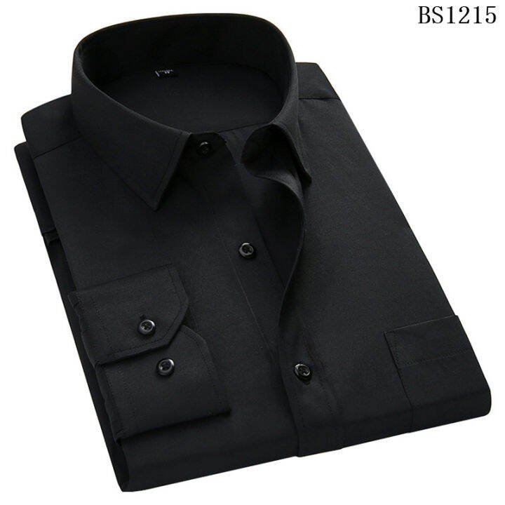 2022-new-men-business-casual-long-sleeved-shirt-for-male-solid-color-dress-shirts-slim-fit-chemise-homme-camisa-social-red-8xl