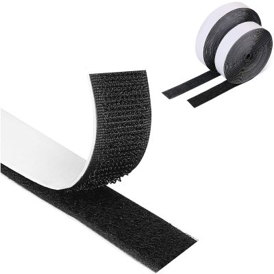 20mm Magic Sticker Tape Self Adhesive Extra Strong Double Sided Adhesive with Sticker Pad Fluffy Hook and Loop Fastener Black Adhesives Tape