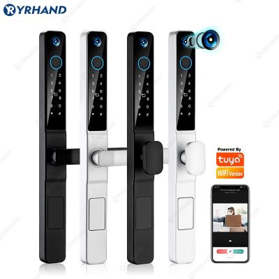 YRHAND IP66ตาแมวตาแมวกันน้ำตาแมวอะลูมิเนียมล็อคประตูบานเลื่อนรหัสผ่านดิจิตอลล็อคอัจฉริยะ Wifi Tuya