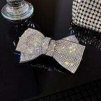 New European and American bow rhinestone spring hairpin boutique ponytail buckle word top clip female fashion hair accessories Hair AccessoriesTH