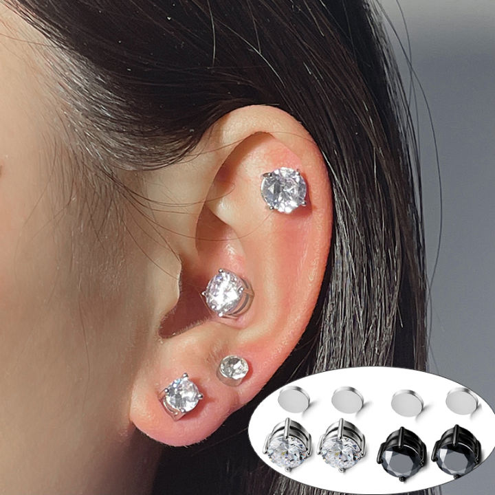 5 Pairs Magnetic Earrings Set Elegant Crystal Clip Zircon Round Stud  Earrings Without Piercing Jewelry | Fruugo TR