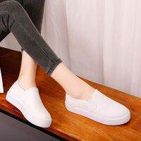 IELGY Solid color round canvas shoes feet Korean version of a pedal low shoes