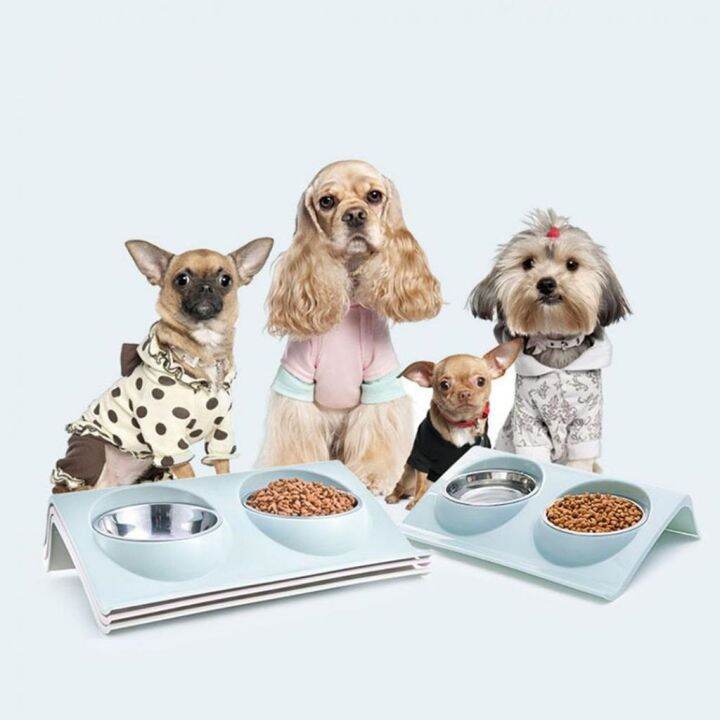 dual-bowl-design-stainless-steel-dog-cat-puppy-feed-food-water-dish-pet-supplies