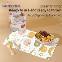 SUNVENO Disposable Stick-On Placemats Baby &amp; Kids, Restaurant Table Mats Sticky Place Mats,แบบพกพาเด็กวัยหัดเดินเด็ก Placemat, 47.5X32ซม.