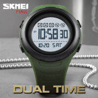 SKMEI 1674ผู้ชายแบบ Dual Time กีฬานาฬิกาปลุกนับถอยหลังนาฬิกาข้อมือสำหรับผู้ชาย50เมตรกันน้ำ