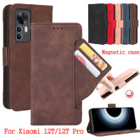 เคสโทรศัพท์สำหรับ Xiaomi 12T Pro Mi 12T Pro เคสหนังแม่เหล็กพร้อมช่องเสียบการ์ด