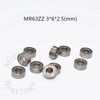 Miniature Bearing MR63ZZ 10 Pieces 3*6*2.5(mm) free shipping chrome steel Metal Sealed High speed Mechanical equipment parts Axles  Bearings Seals