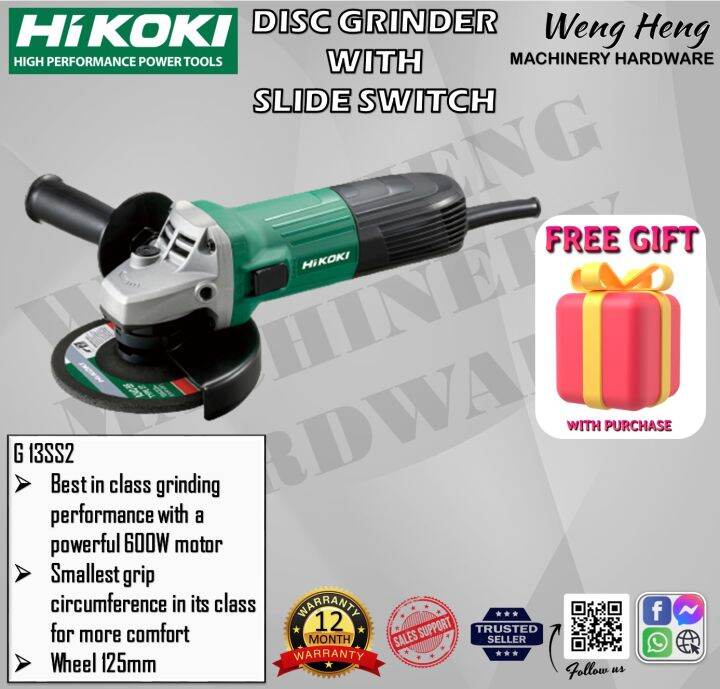 100% Genuine Hitachi/ Hikoki AC 600W 125mm (5") Disc Grinder With Slide ...